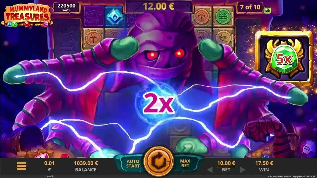 Бонусный режим и Hot Mode в слоте Mummyland Treasure с потенциалом выигрыша до x25 000