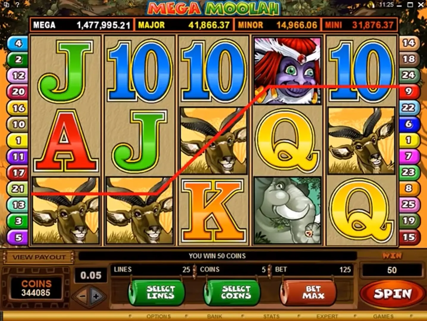 Джекпот Mega Moolah.